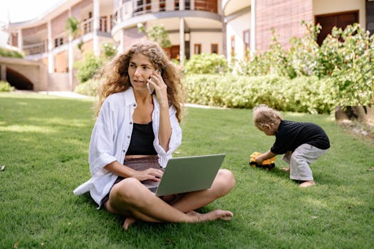 A tech worker balancing work and family responsibilities
