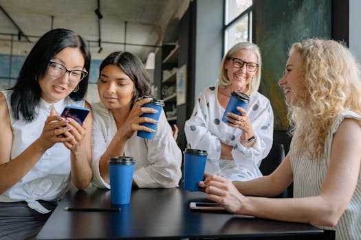 team members engaging in a virtual coffee break