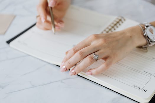 Time-blocking schedule on a planner